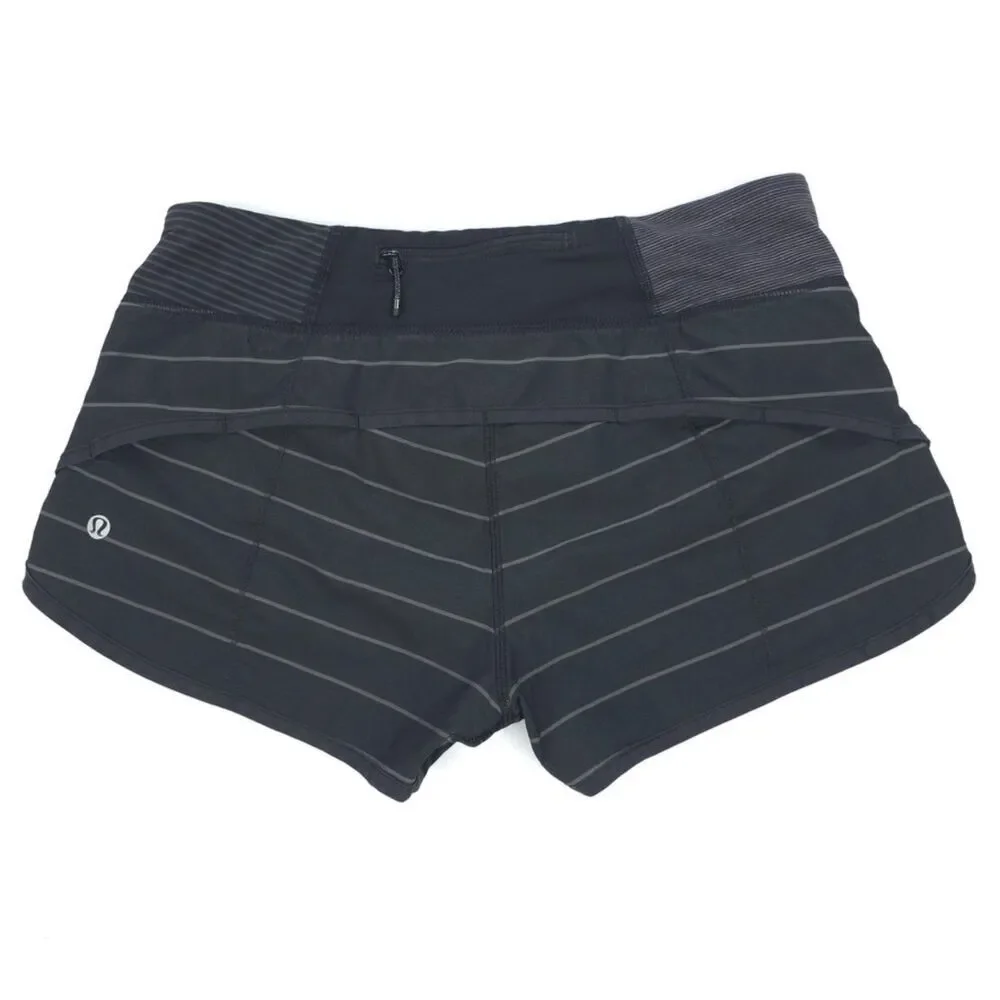 LULULEMON Run Speed Short Slalom Stripe Black Running Athleisure Sporty Gorpcore